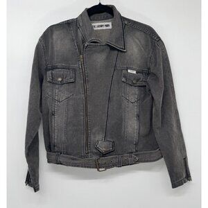 The Laundry Room Jean Jacket One Size Moto Acid Wash Rose All Day Preppy Y2K